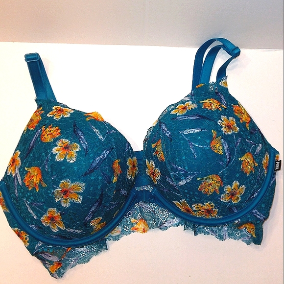 New Victoria's Secret PINK Gorgeous Lacey Date Super Push-Up Bra 36D - Picture 1 of 16